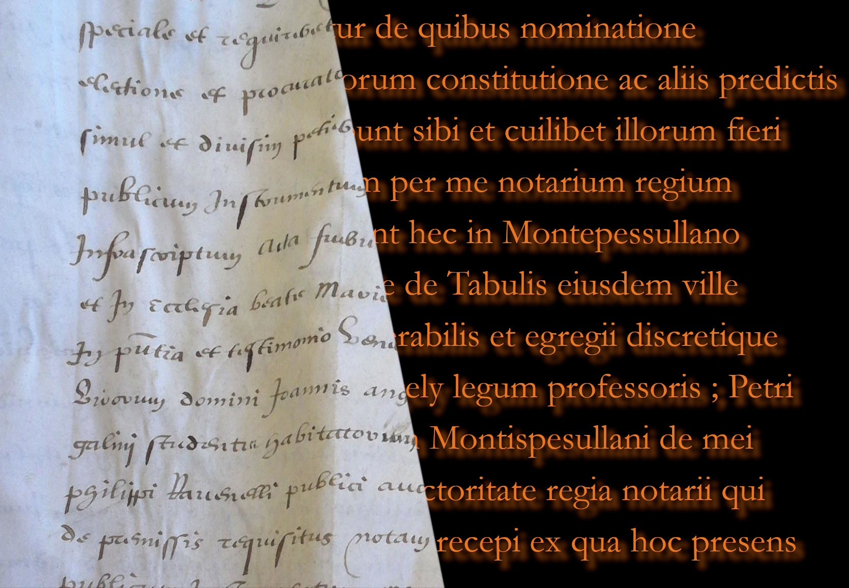 Transcription et traduction de documents anciens - latin délié